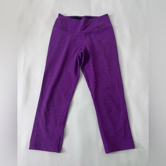 NIKE Dri-Fit Purple Running Capri Cropped Leggings Pants Womens Size Small - Picture 3 of 11